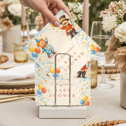 Playful Circus Friends Baby Shower スタンダードカクテルナプキン