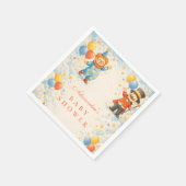 Playful Circus Friends Baby Shower スタンダードカクテルナプキン (角)
