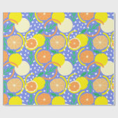 Playful Citrus Fruit & Confetti Amalfi Coast ラッピングペーパー (フラット)