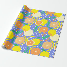 Playful Citrus Fruit & Confetti Amalfi Coast ラッピングペーパー