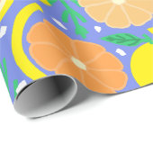 Playful Citrus Fruit & Confetti Amalfi Coast ラッピングペーパー (ロールコーナー)