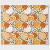 Playful Citrus Fruit & Confetti Retro Kitchen ラッピングペーパー (フラット)