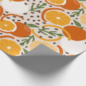 Playful Citrus Fruit & Confetti Retro Kitchen ラッピングペーパー (角)
