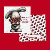 Playful Classroom Valentine – Bunny Design  ノートカード