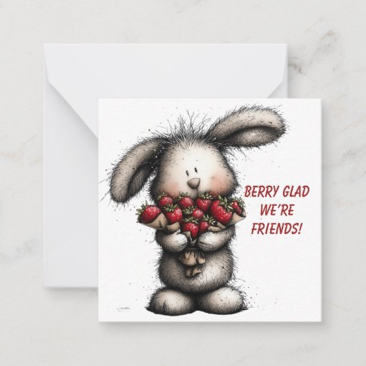 Playful Classroom Valentine – Bunny Design  ノートカード (正面)