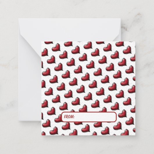 Playful Classroom Valentine – Bunny Design  ノートカード (裏面)