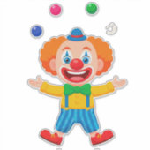 Playful Clown Jumping With Bright Balls シール (正面)