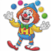 Playful Clown Jumping With Bright Balls シール (正面)
