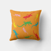Playful Colorful Lizards Pillow クッション (裏面)