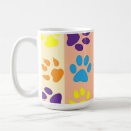 Playful Colorful Paw Prints Cute Pet Lover Coffee コーヒーマグカップ