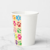Playful Colorful Paw Prints Insulated Travel Tumbl 紙コップ (左)