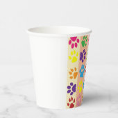 Playful Colorful Paw Prints Insulated Travel Tumbl 紙コップ (右)