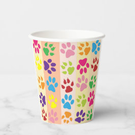 Playful Colorful Paw Prints Insulated Travel Tumbl 紙コップ