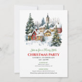 Playful cozy Christmas scene festive party invites 招待状 (正面)