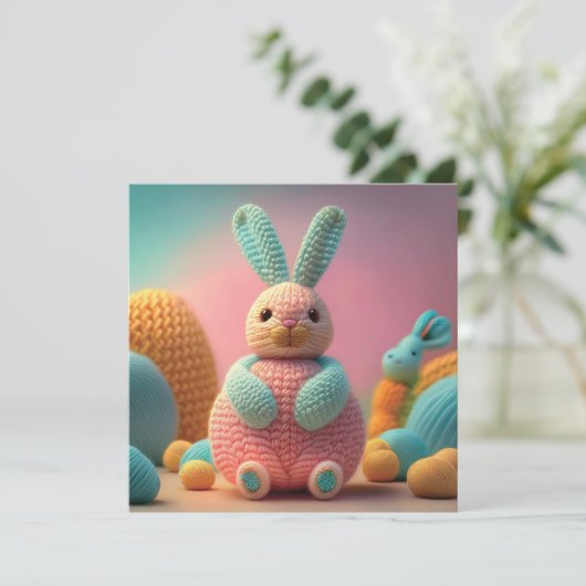 Playful Cute Bunny Easter シーズンカード (スタンド正面)