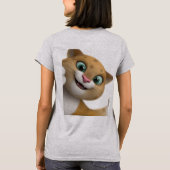 Playful Cute Cat Cartoon Close-Up Tシャツ (裏面)