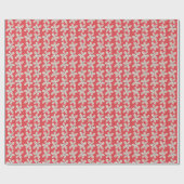 Playful Daisy Pattern on Bright Red Background ラッピングペーパー (フラット)