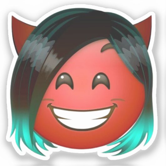 : Playful Devil Emoji Sticker シール (正面)
