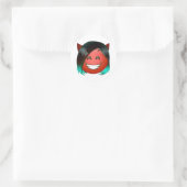 : Playful Devil Emoji Sticker ラウンドシール (バッグ)