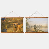 Playful Dog Day Horizontal Tapestry Wall Art Set 吊り下げ型タペストリー (ダブル)
