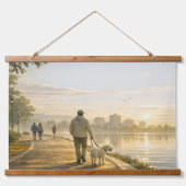 Playful Dog Day Horizontal Tapestry Wall Art Set 吊り下げ型タペストリー (正面2)