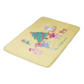 Playful Dogs Ice Skating Yellow Christmas バスマット (アングル)