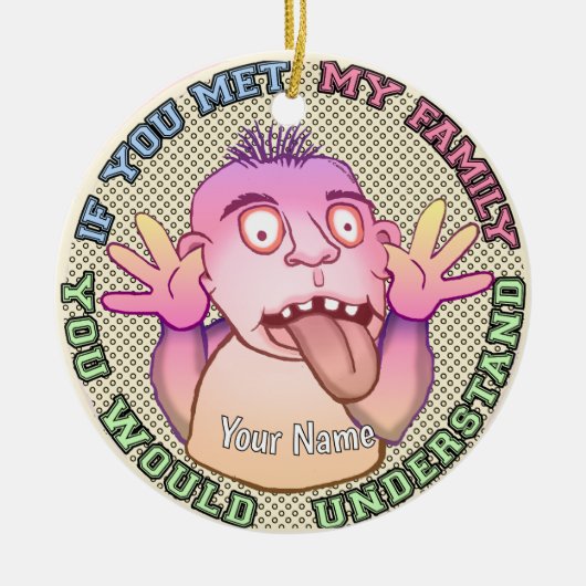 Playful family face セラミックオーナメント (正面)