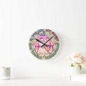 Playful family face ラウンド壁時計 (ホーム)