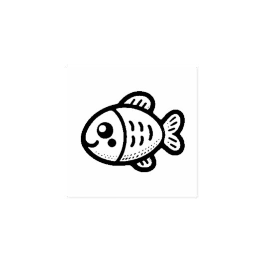 Playful Fish Rubber Stamp ラバースタンプ (インプリント)