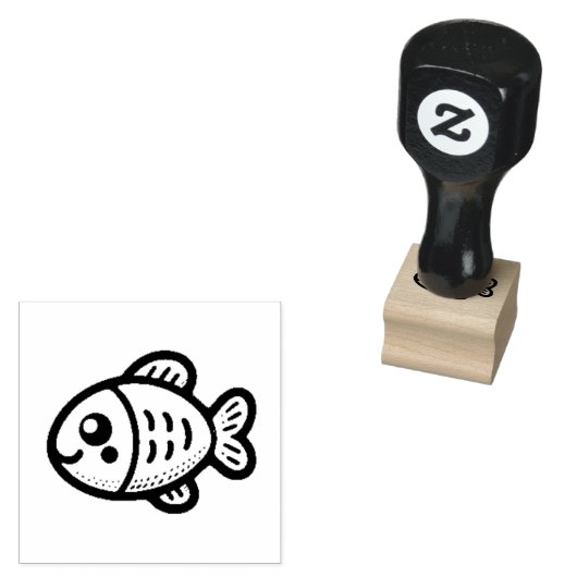 Playful Fish Rubber Stamp ラバースタンプ (押印)