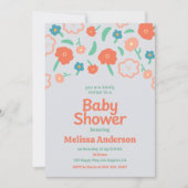Playful Floral Baby Shower Invitation 招待状 (正面)