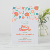 Playful Floral Baby Shower Invitation 招待状 (スタンド正面)