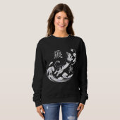 Playful Flying Cat Sweatshirt for Women  スウェットシャツ (正面フル)