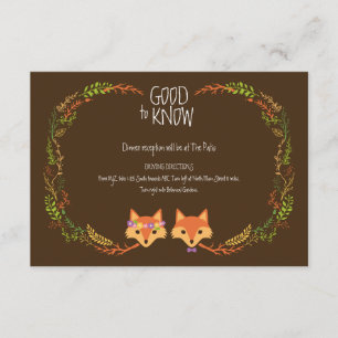 Playful Forest Foxes' Wedding Info Card エンクロージャーカード