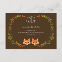 Playful Forest Foxes' Wedding Info Card エンクロージャーカード