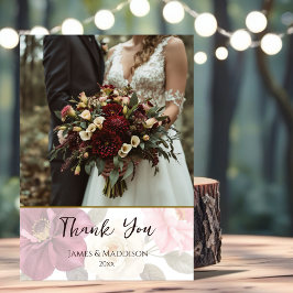 Playful Fox Autumn Floral サンキューカード