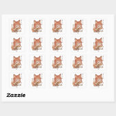 Playful Fox Kit in Autumn Hue Sticker スクエアシール (シート)