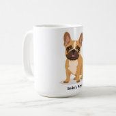 Playful French Bulldog Coffee Mug Cheerful Dog コーヒーマグカップ (正面左)