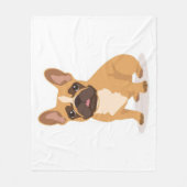 Playful French Bulldog Fleece Blanket Kids Room フリースブランケット (正面)