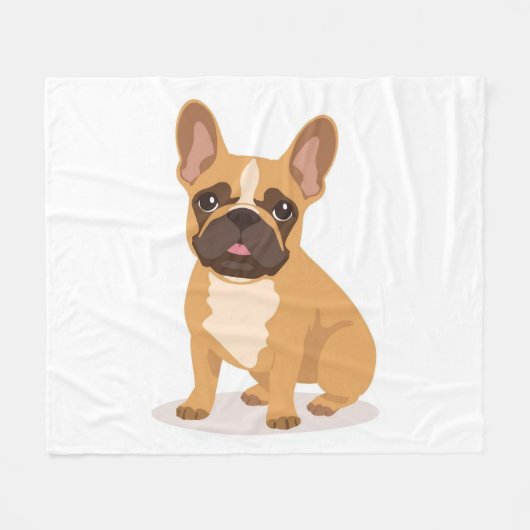 Playful French Bulldog Fleece Blanket Kids Room フリースブランケット (正面(横))