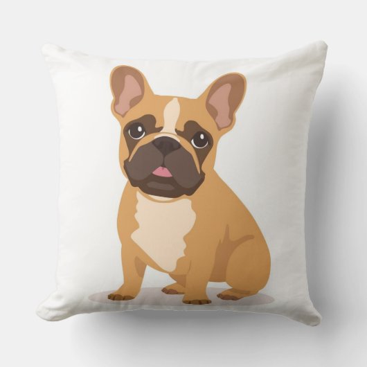  Playful French Bulldog Throw Pillow Kids Room クッション (正面)