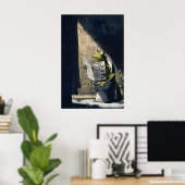 Playful Frog Art Print - Humorous Bathroom Wall ポスター (ホームオフィス)