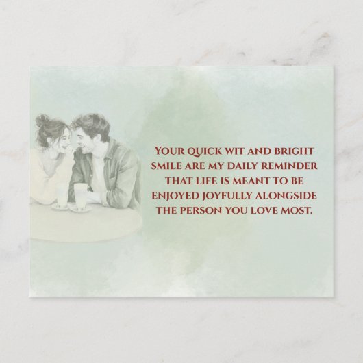 Playful & Funny Love Quote Postcard | Laughing Cou ポストカード (正面)