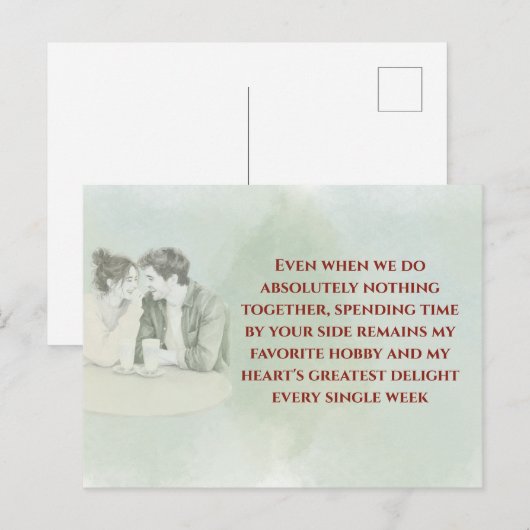 Playful & Funny Love Quote Postcard | Laughing Cou ポストカード (正面/裏面)
