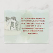 Playful & Funny Love Quote Postcard | Laughing Cou ポストカード (正面)