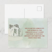 Playful & Funny Love Quote Postcard | Laughing Cou ポストカード (正面/裏面)