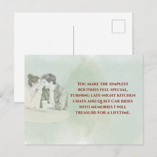 Playful & Funny Love Quote Postcard | Laughing Cou ポストカード (正面/裏面)