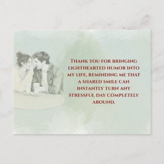 Playful & Funny Love Quote Postcard | Laughing Cou ポストカード (正面)