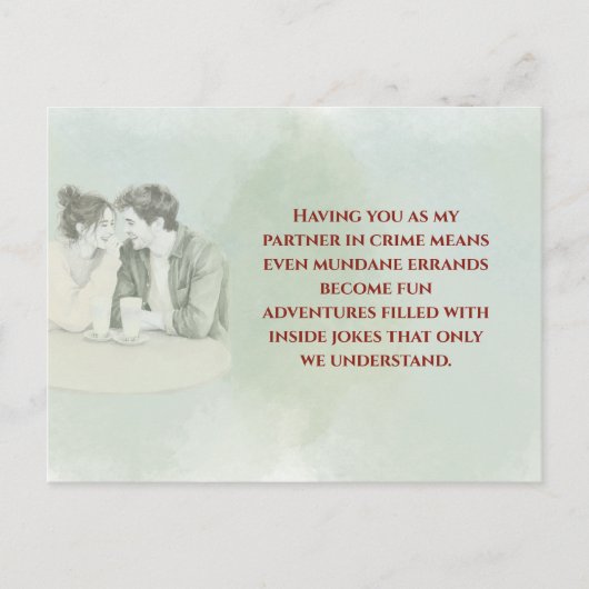 Playful & Funny Love Quote Postcard | Laughing Cou ポストカード (正面)