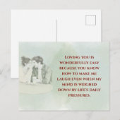 Playful & Funny Love Quote Postcard | Laughing Cou ポストカード (正面/裏面)